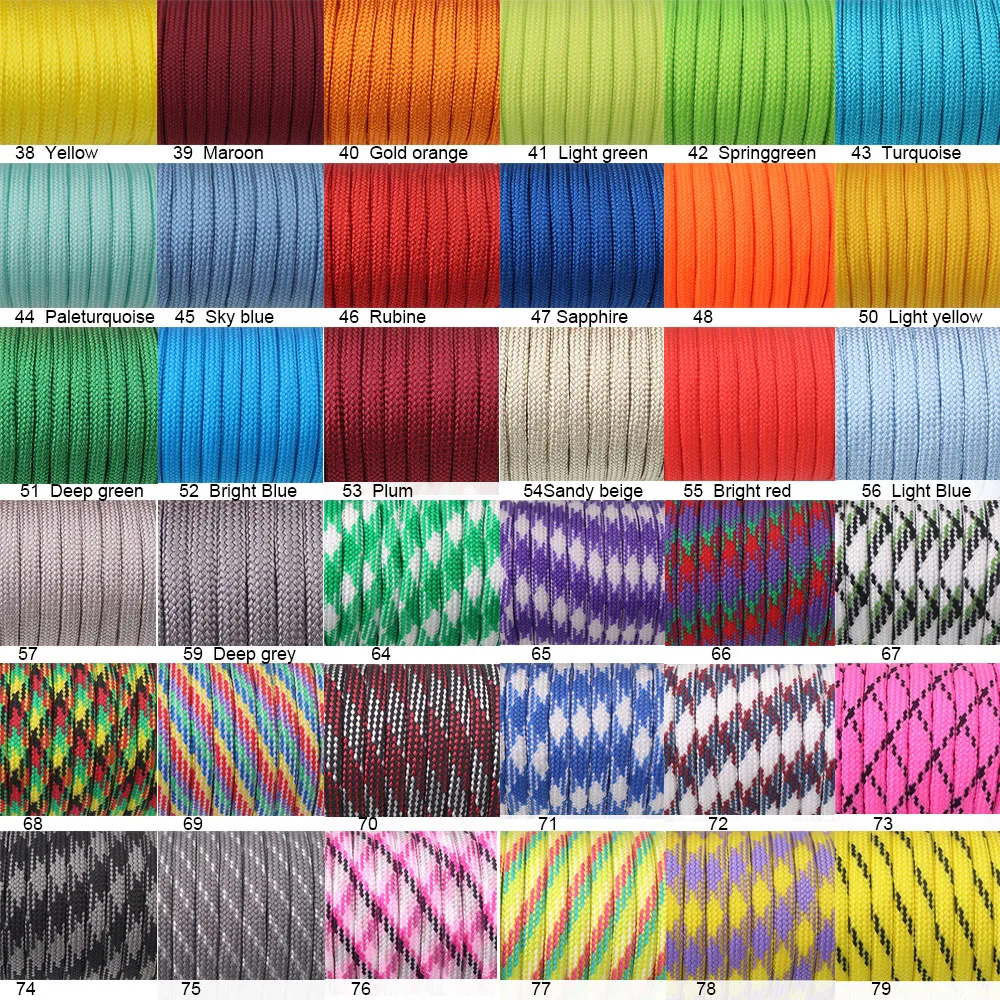 YoouPara 250 الألوان Paracord 550 حبل نوع III 7 حامل 100FT 50FT Paracord الحبل حبل مجموعة الحبال الجملة