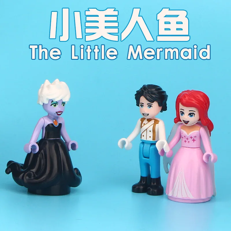 

3 pcs/lot Action Figure The Little Princess Ariel Prince Eric Ursula little Mermaid Building Blocks Set Model Children Gift Toys