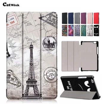 

Waterplay 8 HDL W09 PU Leather Case Cover Slim Print Stand For Huawei Honor Waterplay 8.0 HDL-W09 Shockproof Tablet Skin Fundas