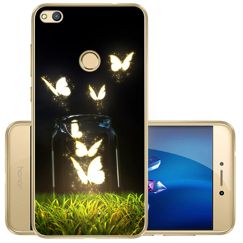 Силиконовый чехол CROWNPRO для Huawei Honor 8 Lite, чехол 5,2 дюйма для Huawei P8 Lite, мягкий ТПУ чехол для телефона P9 Lite года - Цвет: BLD