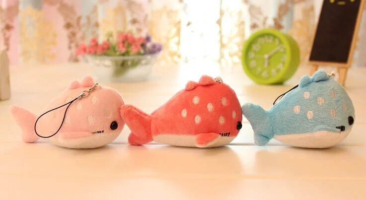 

1X Random CUTE Dots Embroidery Whale 10CM Plush Stuffed Keychain & Phone Charm Strap DOLL TOY Wedding Bouquet TOY Gift DOLL