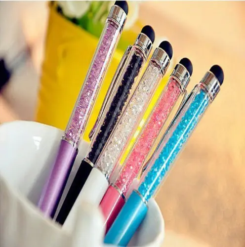  Stylish 2-in-1 Crystal Touch Screen Stylus Write Pen For iPhone iPad Tablet HTC 