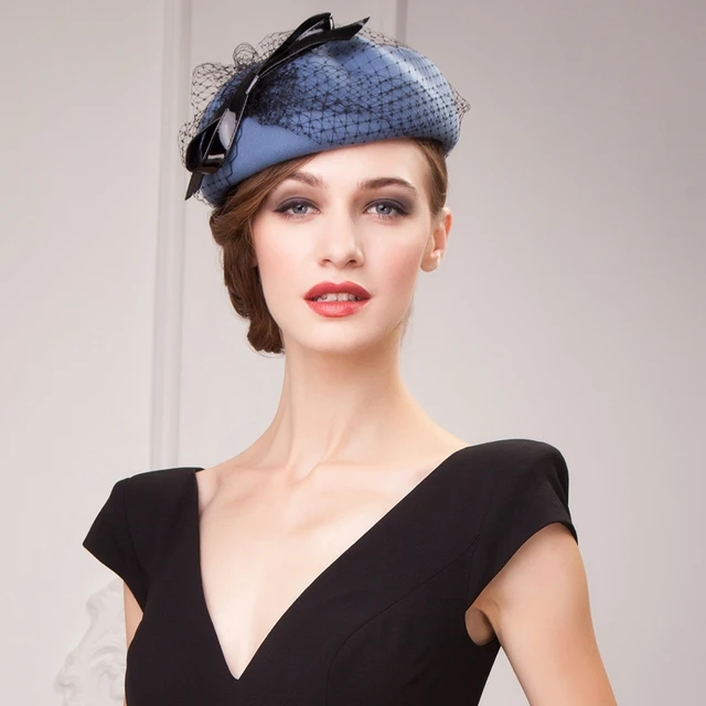 2015 British style pure wool felt hats for women bow small fedora felt