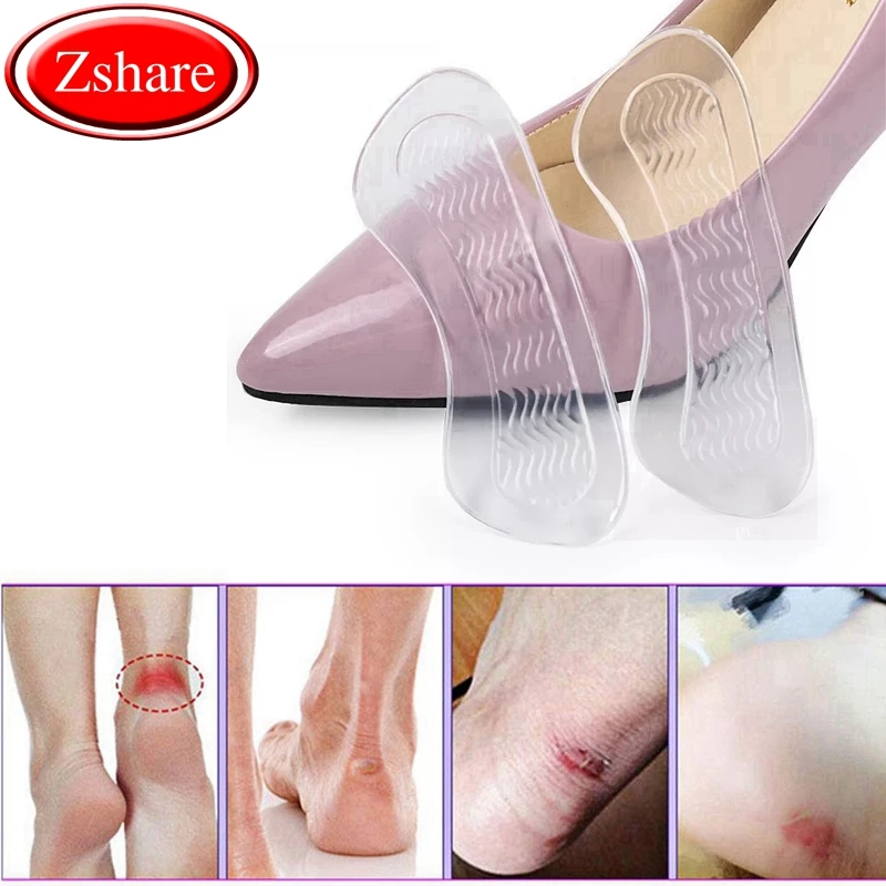 

1 Pair Soft Silicone Gel Women Heel Inserts protector Foot feet Care Shoe Insert Pads Insole Cushion Feet Care Accessories HD-X