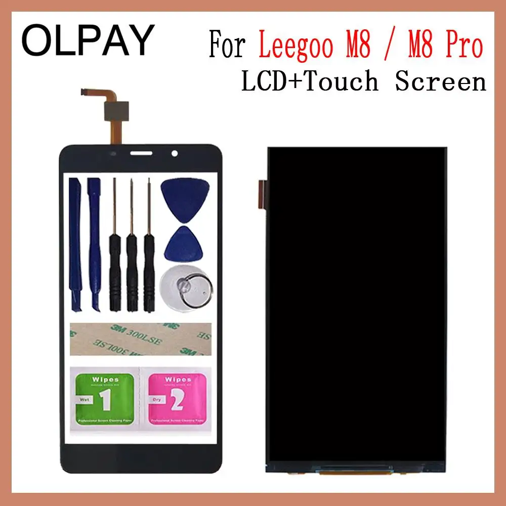 OLPAY 5,7 '' протестирован для Leagoo M8 Pro ЖК-дисплей+ сенсорный экран дигитайзер Запасные части для Leagoo M8 ЖК-экран стеклянная панель - Цвет: Black