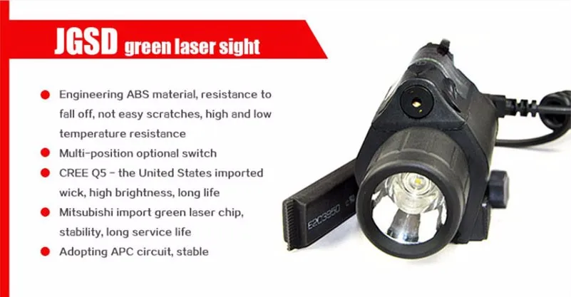 Vista e Led Montagem em Trilho para Glock Rifle de Caça Lanterna com 20mm Combinação Verde Vermelho Laser Picatinny 17 19 22 - 12 Esporte e Lazer