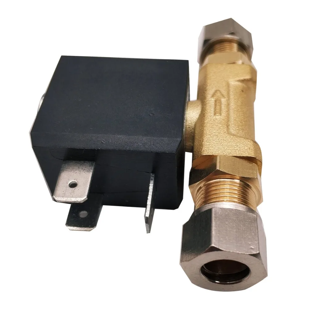 

Earth Star Propane Gas AC220V Normally Closed G1/8" Safety Solenoid Valve With Compression Fittings For Air Gas