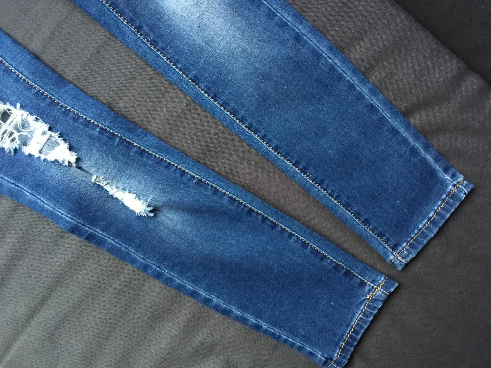 SupSindy женские джинсы мода низкой талии эластичные узкие джинсы дикий тонкий порванные джинсы для женщин карандаш Штаны женские джинсовые