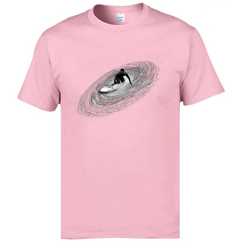 Galaxy Surfer NEW YEAR DAY Cotton Crew Neck Tops Tees Short Sleeve 3D Printed Clothing Shirt Special Design T-Shirt Galaxy Surfer pink