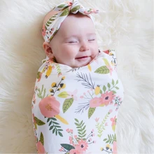 Buy 2Pcs/Set Newborn Swaddle Muslin Wrap Headband Blanket Baby Cocoon Sleeping Bag Free Shipping