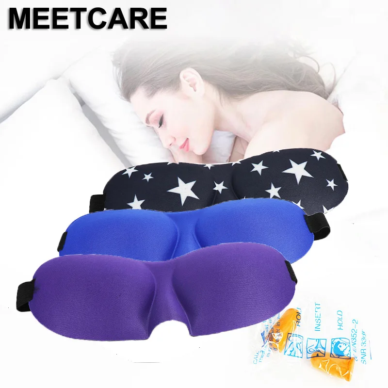 

3D Sleep Silk Mask Sleeping Eye Mask Eyeshade Cover Shade Eyepatch Protection Blindfold With Earplug Anti-noise Improve Insomnia