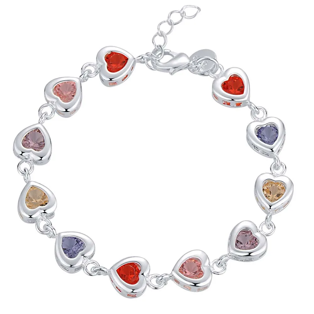 

Jemmin Endearing Honey Small Heart Bracelet With Multicolor 925 Sterling Silver Jewelry For Girlfriends Gifts Free Shipping