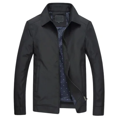 Новое поступление Для мужчин s куртки и пальто Бизнес черный мужской ветровка Фирменная Верхняя одежда со стоячим воротником Для мужчин университетская куртка пальто - Цвет: Black