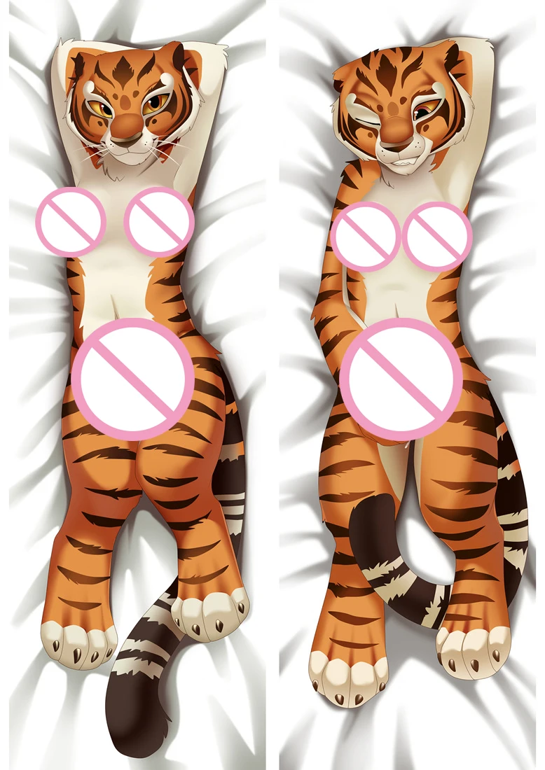 

November update Japanese Anime Kemono Friends Tiger Fox hugging body pillowcase cover otaku Dakimakura body pillow cover case