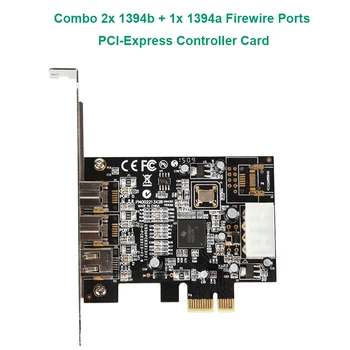 

3 ports Combo 2x 1394B + 1x 1394A Firewire Ports PCI-Express Controller Card TI XIO2213B Chipset Low Profile Bracket