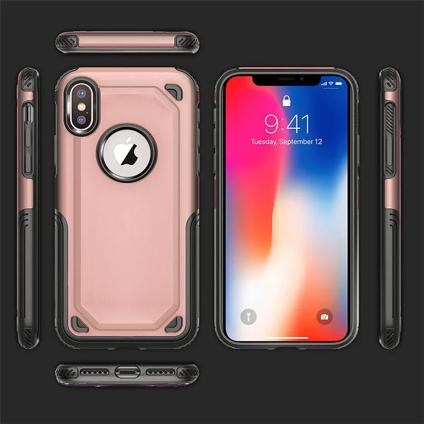 Роскошный Жесткий Тонкий прочный армированный чехол для телефона Apple iphone X 7 8 Plus