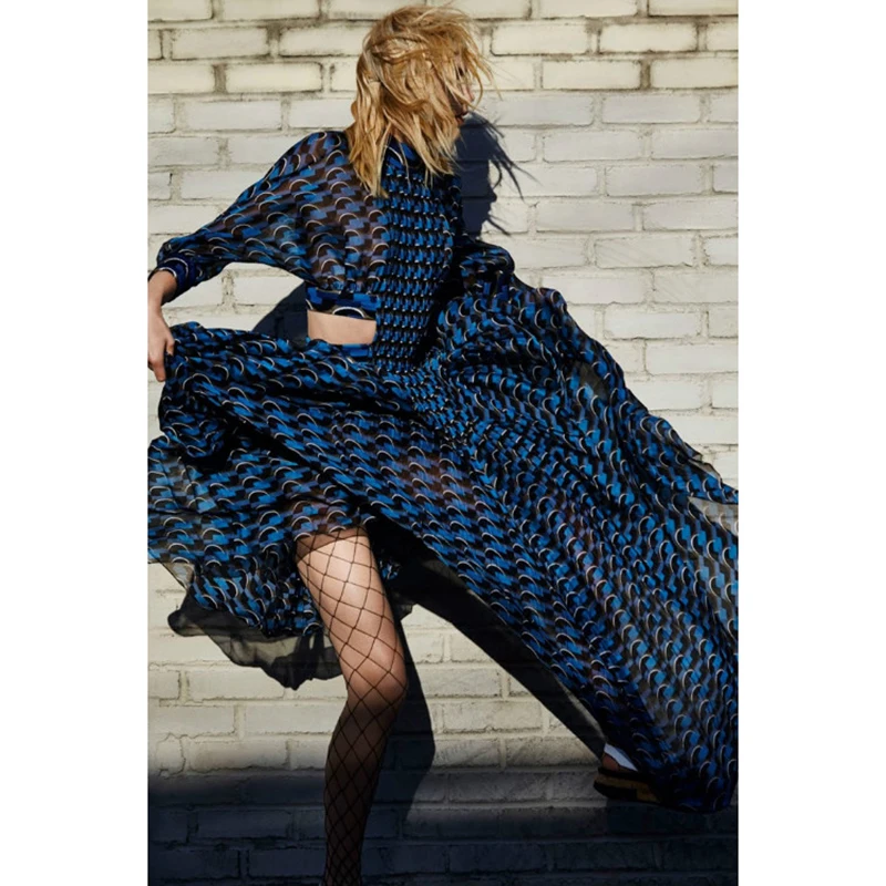 

HIGH QUALITY Newest 2019 Designer Holiday Maxi Dress Women's 3/4 Sleeve Sexy Waist Cutting Out Full Long Dress