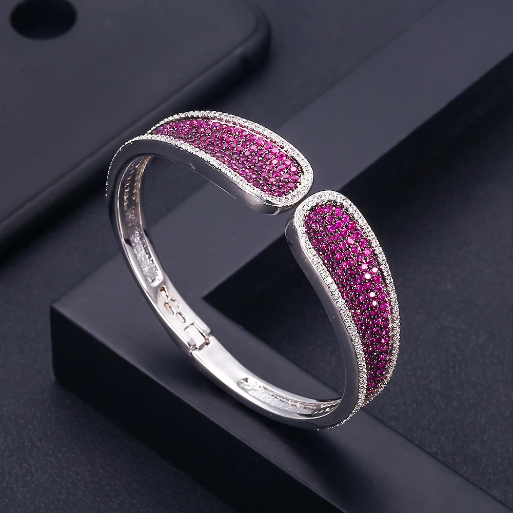 

janekelly Fashion bowknot designer accessories fashion jewel unique bangle AAA zircon micro pave set hand bracelet
