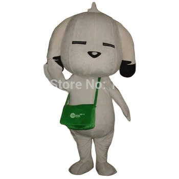 

Free shipping adult size White dog Mascot Costume fancy outfit