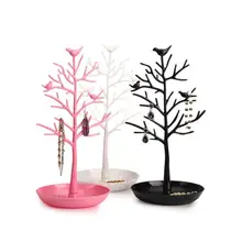 

Bird Tree Branch Key Storage Rack Jewelry Necklace Earrings Rings Standing Display Organizer Shelving Hanger Show Rack G30