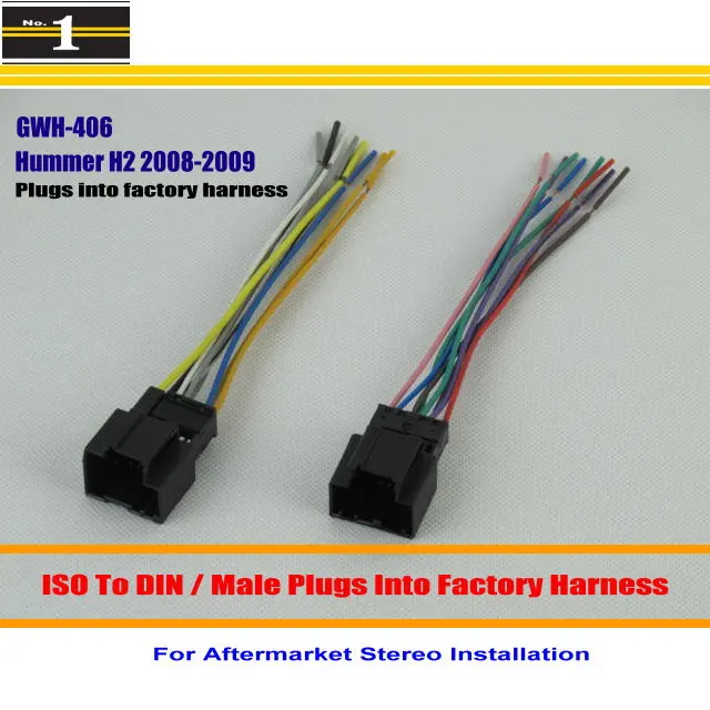 Male Iso Radio Wire Cable Wiring Harness Car Stereo Adapter Connector For Hummer H Installation Kits