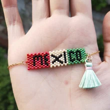 FAIRYWOO Мексика очаровательный браслет с буквой золотая цепочка Шарм Браслеты для влюбленных хлопок флаг с кисточкой Женская Личность ювелирные изделия