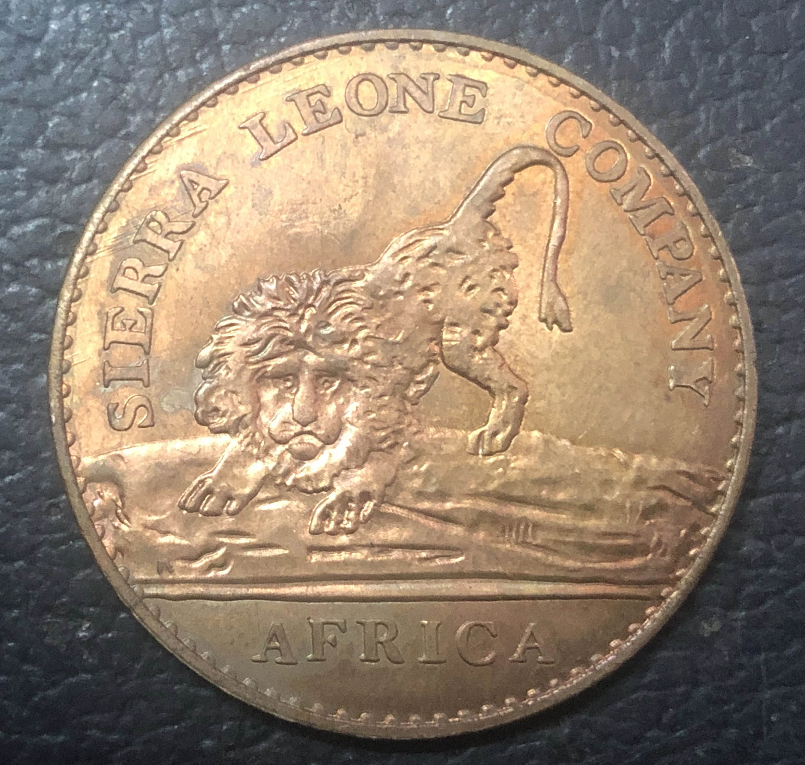 1791 Sierra Leone 1 Cent Sierra Leone компания медная монета 28,4 мм
