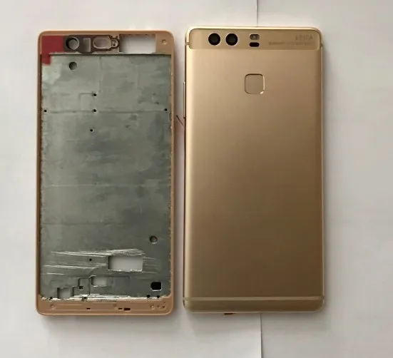 1Set For Huawei P9 Front Frame Bezel Plate + Battery Back Cover Housing Replacement Parts With Fingerprint Scan Flex Cable | Мобильные