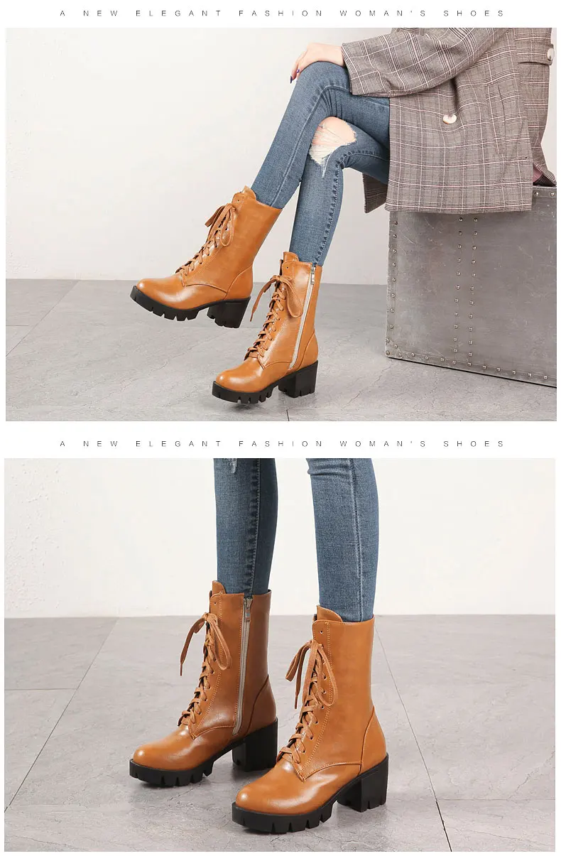 RQFF Brand Ankle Boots Women With Box Big size34-43 Fur Shoes Woman Winter Leather Plush High Heel Boot Female Ladies Black Shoe (12)