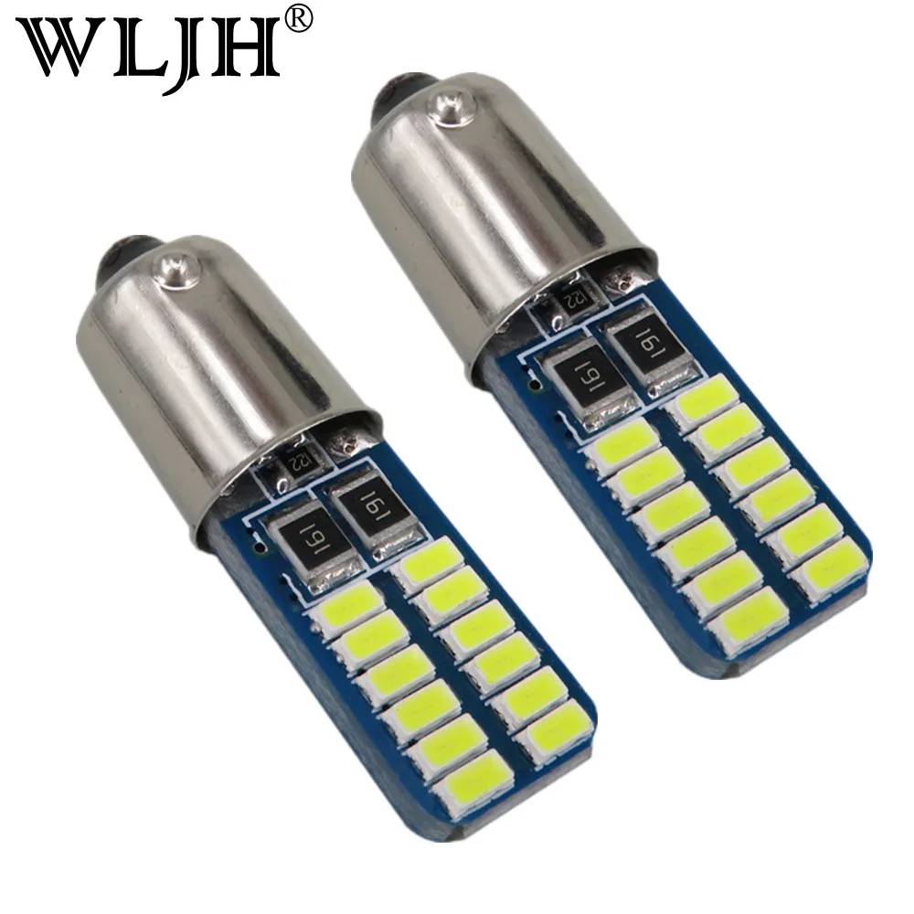 WLJH 10 шт. Canbus Bayonet BA9S 233 H6W LED 3014 чип Автомобильный светодиодный внутренний боковой