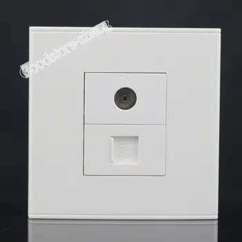 

Wall Plate 2 Port Socket One Port CAT6 RJ45 Network LAN & One Port TV Outlet Connector Panel Faceplate Home Plug Wholesale Lots