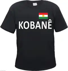 Футболка kobane-Принт: текст Курдистана флаг-S 3XL--Kobani