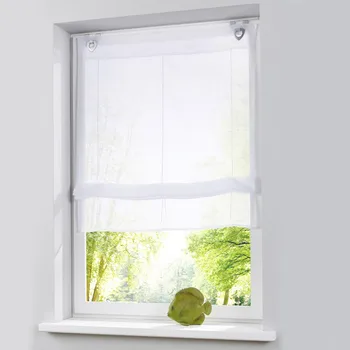 

Comfortable Short Curtains With U Shape Hook & Rod For The Kitchen White Sheer Tassel Tulle Curtains Window Home textile New