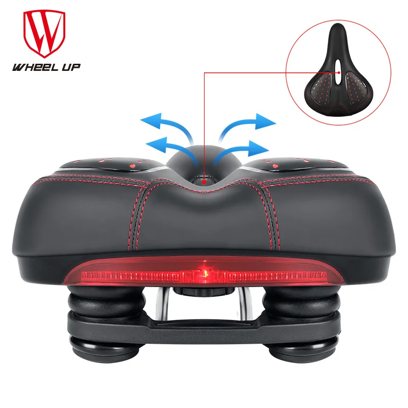 WHEEL UP Men Elastic silicone Gel Taillight Saddle A Cycling SeatMTB Mountain Road Bike Bicycle Saddle