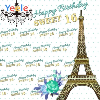 

Yeele Happy Birthday Sweet 16 Portrait Scene Photography Backgrounds Baby Pet Doll Props Photographic Backdrops For Photo Studio