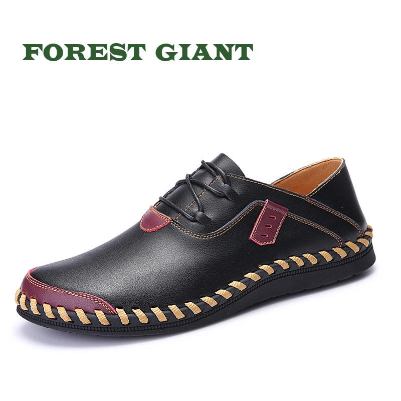 

FOREST GIANT Big Size 38~47 Genuine Leather Mens Shoes Casual Luxury Brand Men Loafers Fashion Breathable Driving Shoes 82188