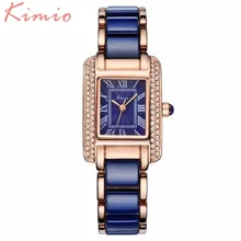 KIMIO Mode Plus La Meilleure Qualité! céramique Bracelet Dames Montres Top Marque De Luxe Or Rose Femmes Montres 6036