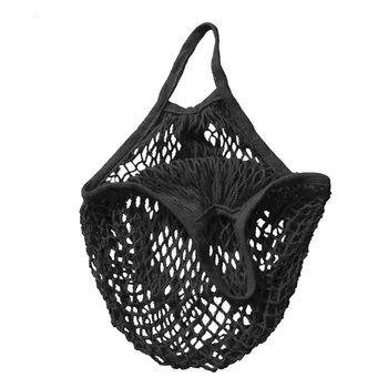 

Grocery Net bag Potato bag made of organic cotton cord Color - black