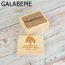 8X10X6 см пользовательское имя, дата деревенское свадебное кольцо коробка персональный логотип обручальное кольцо коробка деревянное кольцо держатель свадебный подарок