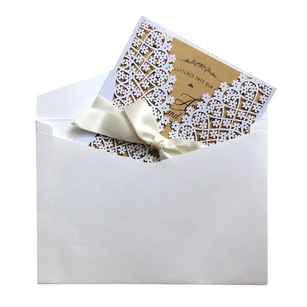  10PCS Butterfly Wedding Invitations Laser Cut European Style Invitations Party Holiday Greeting Car - 33030438038