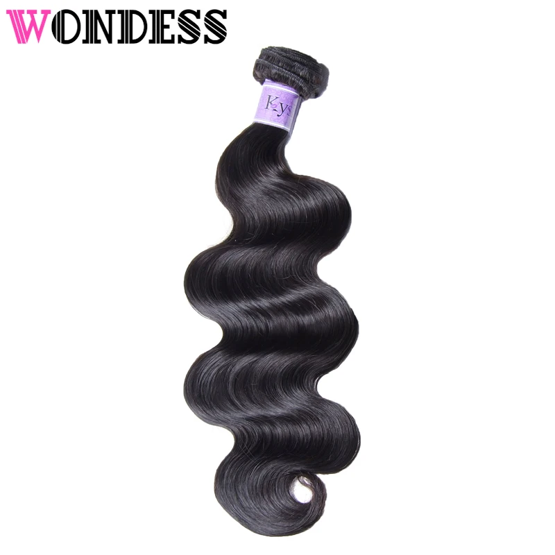 Wondess Body Wave Bundle Brazilian Hair 1 PCS 8-30inch Natural Color Virgin Human Weave Can Buy 3/4 Bundles | Шиньоны и парики