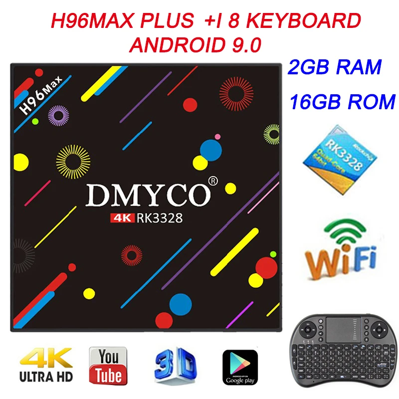 

Android 9.0 Smart TV Box H96 MAX PLUS 2GB 16GB With KeyBoard RK3328 Quad Core Youtube 4K USB 3.0 H.265 WiFi 2.4G5G Set Top Box