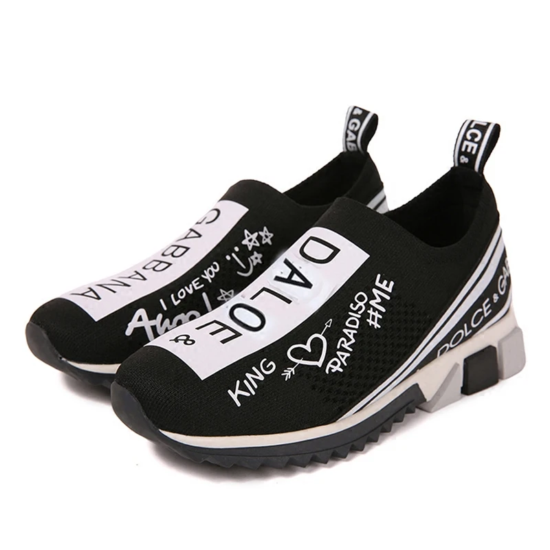 

Young men shoes casual fashion sneaker with letters symbols personality outdoor shoes for men slip one shoe