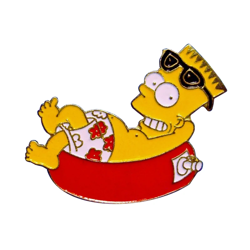 

Simpson Bart Sun Bathing Red Inner Tube Vintage Lapel Pin Hat Pin