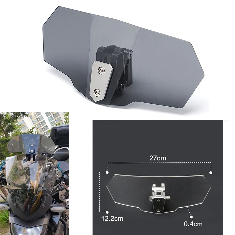 

Universal Adjustable Airflow Windscreen Wind Deflector Windshield Motorcycle Parts For Triumph Suzuki Yamaha Honda Kawasaki KTM