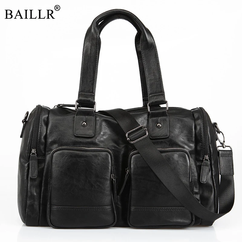 

2018 New High Quality Men's Travel Bags Solid Zipper Men PU Lether Bag Travel Duffle Bag Large Capacity Luggage Tote Wholesale
