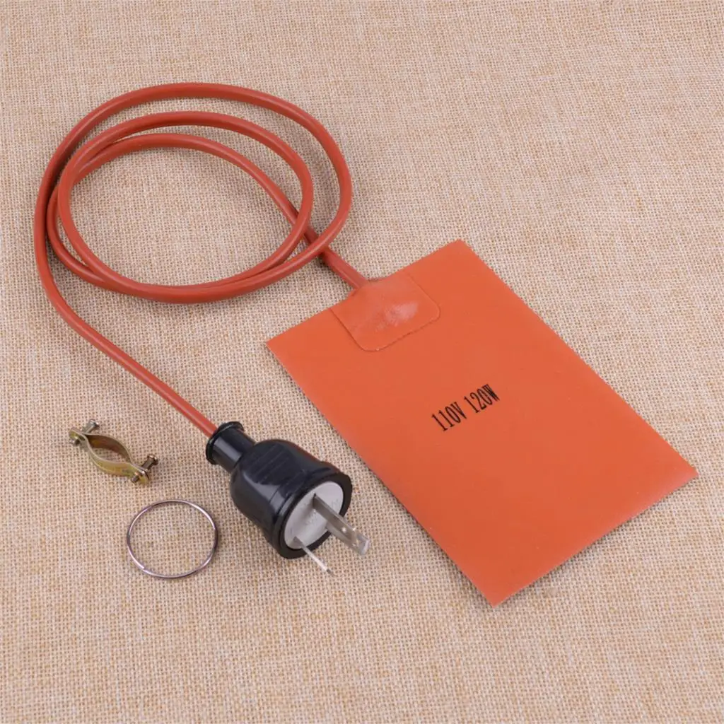 

110V 120W Heater Pad Engine Block Hydraulic Tank Electric Heating Plate Oil Pan Sump Reduce Wear Protection& Plug FDJ-JRD-120