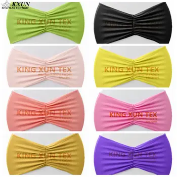 

Back Ruffled Lycra Chair Band Stretch Spandex Chair Sash Fit For Wedding Chair Cover Decoration