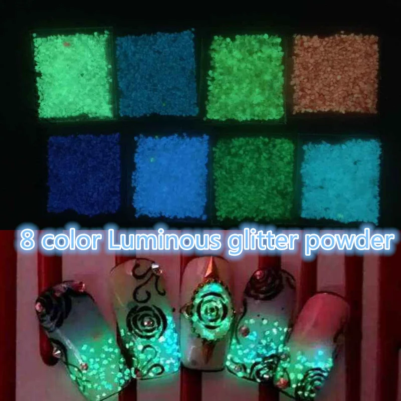 1 упак. ночник Люминесцентная Световой Neon Glow Дизайн ногтей Серебристые multi блеск