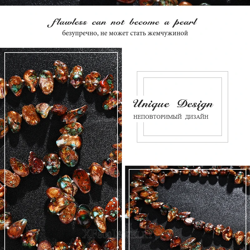 [XF800] Жемчужное ожерелье в стиле барокко ювелирные изделия из натурального пресноводного неровный жемчуг 2 ряда длинные Модный для вечерние [X212]